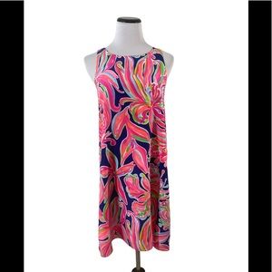 Lilly Pulitzer Jackie Shift Dress Sz XS Resort Navy Banana Flambe 100% S…